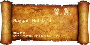 Magyar Metód névjegykártya